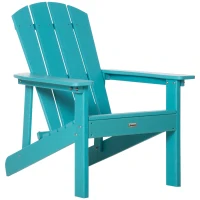 Outsunny Adirondack Chair, HDPE Fire Pit Chair, Weather Resistant Outdoor Chair for Patio, Garden, Backyard, Lawn, Turquoise(m-1)