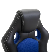 Vinsetto PU Leather Gaming Chair High Back Office Chair with Adjustable Height, Computer Gamer Chair, Blue(m-9)