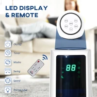 HOMCOM 38 Inch Tower Fan for Bedroom Cooling, 70°Oscillating Fan with 3 Speeds, 12H Timer, and Remote Control, Standing Floor Fan for Home Office, White(m-7)