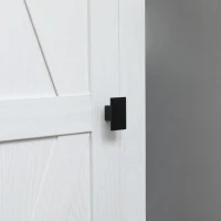 HOMCOM 48" Farmhouse Kitchen Pantry Storage Cabinet with Barn Door, Kitchen Pantry Cabinet with Adjustable Shelves, White(m-9)