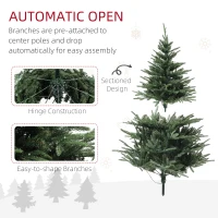 HOMCOM 5ft Prelit Artificial Christmas Tree with 542 Tips, Warm White LED Lights, Steel Base, Hinged Xmas Tree, Auto Open(m-7)