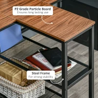 HOMCOM 83" Two Person Computer Desk with 2 Storage Shelves, Double Desk Workstation with Book Shelf,  Long Desk Table for Home Office, Dark Walnut(m-7)