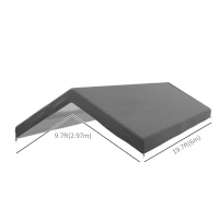 Outsunny 10 x 20ft Carport Replacement Canopy, UV Resistant Garage Car Cover with Ball Bungee Cords, Dark Grey(m-3)