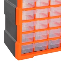 DURHAND Plastic Screw Organizer Storage Cabinet for Garage, 60 Drawers Parts Organizer Desktop or Wall Mount Storage Container for Hardware, Parts, Crafts, Beads, or Tools, Orange(m-10)