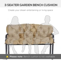 Outsunny Porch Swing Cushion Garden Bench Cushion with Backrest, Non-Slip 3-Seater Soft Pad, Swing Chair Mat Replacement for Indoor and Outdoor, 59.1" x 38.6", Khaki(m-7)
