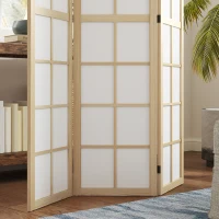 HOMCOM 3 Panel Room Divider, 5.6 ft Folding Wall Divider Room Partition for Home Office, Bedroom(m-10)