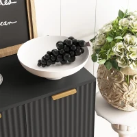 HOMCOM Modern Kitchen Storage Cabinet, Sideboard Buffet Cabinet with Adjustable Shelves for Hallway, Black(m-10)