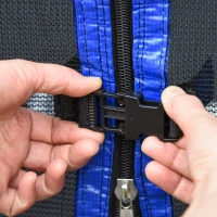 Outsunny 84.75" Kids Trampoline 7 FT Indoor Outdoor Trampolines with Safety Net Enclosure Built-in Zipper Padded Covering, for Boys and Girls, Blue(m-10)