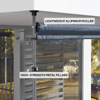 Outsunny 13' x 10' Manual Retractable Patio Awning, Outdoor Privacy Screen with UPF30+ & Water-Resistant Fabric, Dark Grey(m-6)