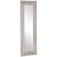 HOMCOM Rustic Wall Hanging and Leaning Floor Full Length Mirror, Gray(m-11)