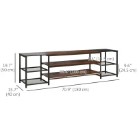 HOMCOM Industrial TV Cabinet, TV Stand for TVs Up to 80" with Storage Shelf and Steel Frame(m-3)