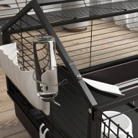 PawHut Metal Small Animal Cage, Rabbit Cage for Guinea Pig, Chinchilla, Hedgehog, Bunny with Removable Wheels and Foldable Detachable Run Fence 47.2" L x 66.9" W x 24.4"H(m-9)