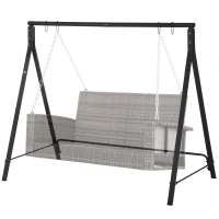 Outsunny Metal Porch Swing Stand, Heavy Duty Swing Frame, Hanging Chair Stand Only, 528 LBS Weight Capacity, for Backyard, Patio, Lawn, Playground, Black(m-13)
