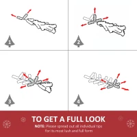 HOMCOM 6 FT Tall PreLit Artificial Christmas Tree with Realistic Branches, 250 Warm White LED Lights and 1000 Tips, White(m-6)