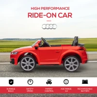 Aosom 6V Kids Electric Ride On Car, Licensed Audi TT RS with Suspension System and Remote Control, Horn, 5 Songs, Lights, MP3 Player, Red(m-6)