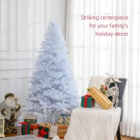 HOMCOM 6ft White Christmas Tree Artificial Christmas Tree with 928 Branch Tips and Metal Stand(m-4)