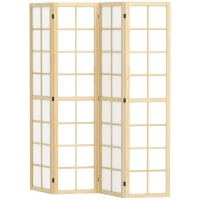 HOMCOM 4 Panel Room Divider, 5.6 ft Folding Wall Divider Room Partition for Home Office, Bedroom, Living Room(m-2)
