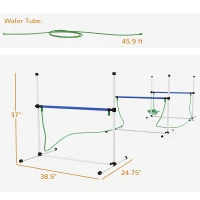 PawHut 4pc Dog Agility Training Equipment Set with Spray Water Tube, White(m-3)