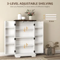 HOMCOM Farmhouse Kitchen Pantry Storage Cabinet, Kitchen Pantry Cabinet with Doors and Adjustable Shelves, White(m-5)