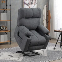 HOMCOM Electric Power Lift Chair Recliners for elderly, Oversized Recliner Chair with Remote Control, Dark Gray(m-10)