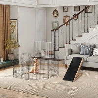 PawHut 24inch Foldable Metal Exercise Pet Playpen Yard Dog Puppy Kennel Cage 8 Panel(m-10)