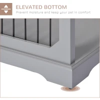 PawHut Dog Crate Furniture Decorative Cage Kennel with Strong Construction Materials & a Classic Americana Style, Grey(m-6)