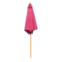 Outsunny φ9' x 8' H Patio Umbrella, Market Umbrella with Hardwood Frame and Wind Vent, Outdoor Beach Parasol, Wine Red(m-11)