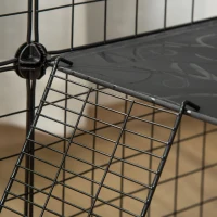 PawHut 2-Tier Foldable Metal Small Animal Playpen Pet Fence with Reshaping Customizable Design, Large Guinea Pig Cage, Bunny Rabbit Cage, and Chinchilla Cage, C&C Cage and Metal Playpen with Mats(m-8)