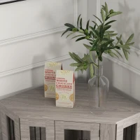 PawHut Dog Crate Furniture with Cushion, 41 Inch Corner Design Dog Crate End Table for Medium Dogs, Grey(m-10)