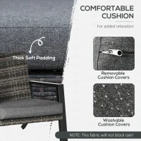 Outsunny 4 Piece Patio Furniture Set, 2 PE Wicker Chairs, Loveseat Sofa, Outdoor Coffee Table, Soft Cushions, Couch & Armchairs for Backyard, Garden, Black(m-5)