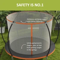 Soozier 8ft Outdoor Trampoline with Enclosure Net and Ladder, Backyard Fitness Trampoline for Teens and Adults(m-4)