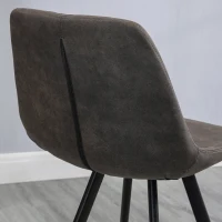 HOMCOM Set of 2 Microfiber Cloth Bar Stools, Multi-functional Kitchen Stools, Bar Chair with Metal Leg Padded Cushion Seat for Dining, Charcoal Grey(m-9)