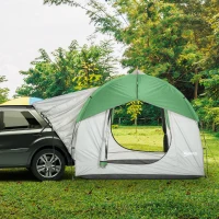 Outsunny 2000mm Waterproof SUV Tent, Car Tent with 3 Doors and Mesh Window, for 5-6 Person Camping Travel, Gray and Green(m-10)