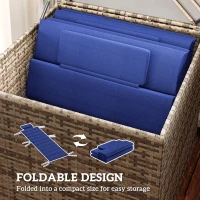Outsunny Foldable Chaise Lounge Cushion Set of 2, Outdoor Lounge Chair Cushion Set, UPF50+ 230gsm Olefin, 80" x 26" Dark Blue(m-6)