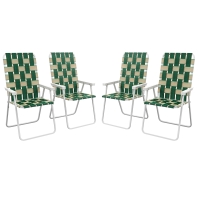 Outsunny Set of 4 Patio Folding Chairs, Classic Outdoor Camping Chairs, Portable Lawn Chairs w/ Armrests, Green