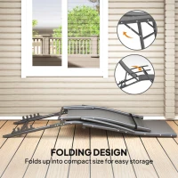Outsunny Set of 2 Chaise Lounge Chairs, Folding Tanning Chair with Pillow, Outdoor Sun Lounger for Patio, Garden, Beach, Grey(m-7)