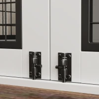 PawHut 44" Furniture Dog Crate with Double Door, Storage & Drawer for Medium Sized Dogs, White(m-9)