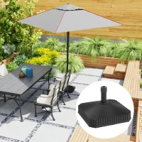 Outsunny Square Patio Umbrella Base Holder, Heavy Duty Outdoor Umbrella Stand Base, Filled Up to 42lbs with Stand or 33lbs with Water for Garden, Poolside, Black(m-10)