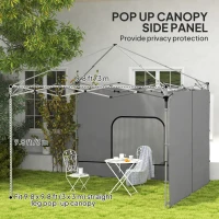 Outsunny Instant Canopy Sidewall with Zipper and Mesh Window for 10 x 10 ft Straight Leg Pop Up Canopies, 2 Pack Sidewall Only(m-4)