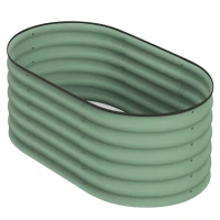 Outsunny 3.4' x 2' x 1.4' Galvanized Raised Garden Bed Kit, Metal Planter Box with Safety Edging, Green(m-1)