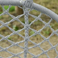 Outsunny 2-Person Hammock Chair Macrame Swing with Soft Cushion, Hanging Cotton Rope Chair for Indoor Outdoor Home Patio Backyard, Light Gray(m-9)