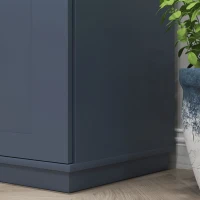 HOMCOM Modern Kitchen Pantry Freestanding Cabinet Cupboard with Doors and Drawer, Adjustable Shelving, Navy Blue(m-9)