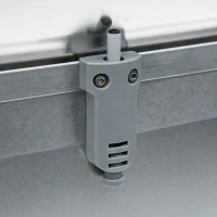 PawHut Automatic Chicken Feeder, 22.5 lbs Capacity Poultry Feeder with Self Opening Treadle, Weather Resistant Lid, for 6 Chickens, Silver(m-9)