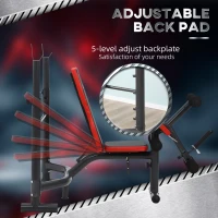 Soozier Press Bench, Heavy Duty Multiple Function Workout Adjustable Bench with Preacher Curl, Leg Developer(m-5)