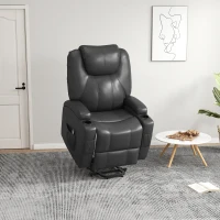 HOMCOM Power Recliner, Electric Lift Chair for Elderly with Footrest, Remote Control, Side Pockets and Cup Holders, Grey(m-1)