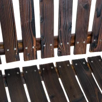 Outsunny Wooden Adirondack Rocking Chair, Outdoor Rustic Double Rocking Chair with Slatted Design for 2 Persons, Suit for Garden, Balcony, Porch, Carbonized(m-10)