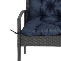 Outsunny Porch Swing Cushion Garden Bench Cushion with Backrest, Non-Slip 2-seater Soft Pad, Swing Chair Mat Replacement for Indoor and Outdoor, 39.4" x 38.6", Dark Blue(m-7)