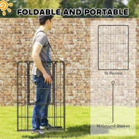 PawHut 16 Panels Dog Playpen with Straps, Portable & DIY, for Large Dogs, for Yard, RV, Camping, Garden, 39" Height(m-4)