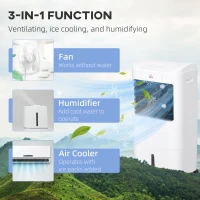 HOMCOM Cooling Fan for Bedroom with Ice Pack, Tower Fan with Remote Control, 3 Modes, 3 Speeds, 7.5H Timer, White(m-5)