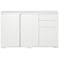 HOMCOM Kitchen Sideboard Storage Cabinet, Modern Coffee Bar with Push-Open Design and 2 Drawers for Living Room, White(m-11)